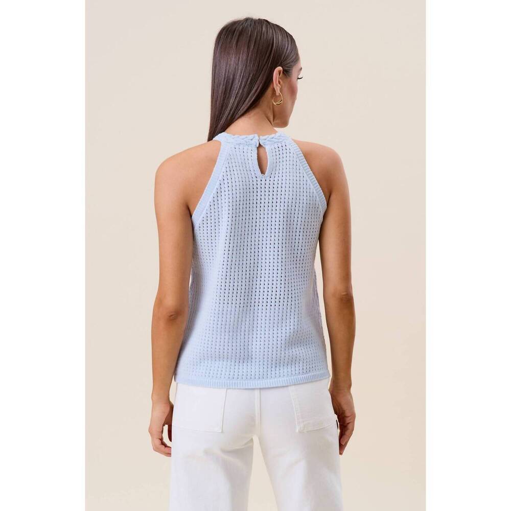 NEW ABLE shell embellished halter top in sky - Picture 4 of 7